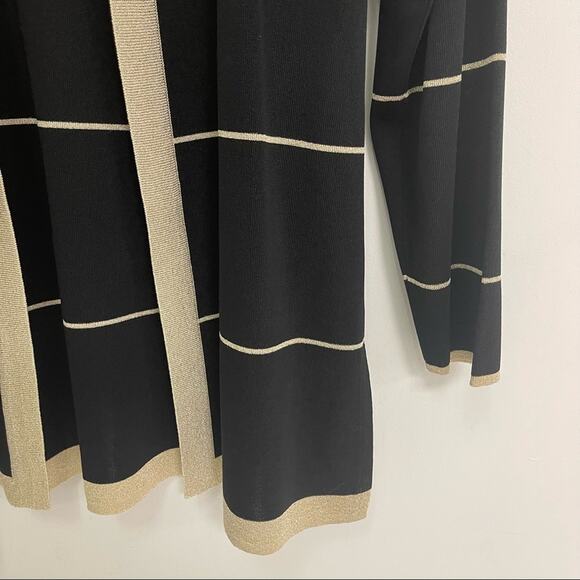 EXCLUSIVELY MISOOK Knit Cardigan Lurex Gold & Black Stripe Business Extra Small - Picture 4 of 8